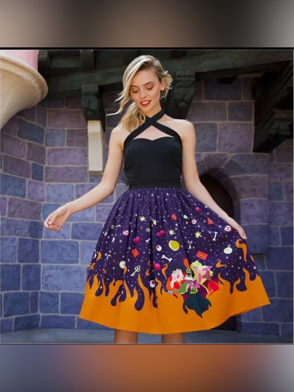 Disney Purple & Orange Halloween Circle Skirt